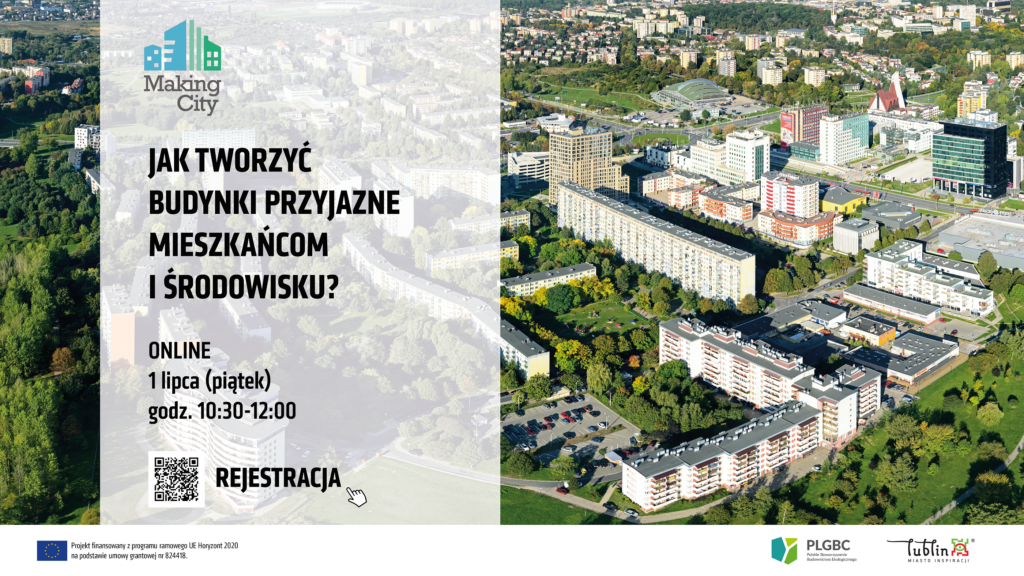 Panorama Lublina. W tle jedno z lubelskich osiedli. Wokół bloków dużo zieleni i drzew. 